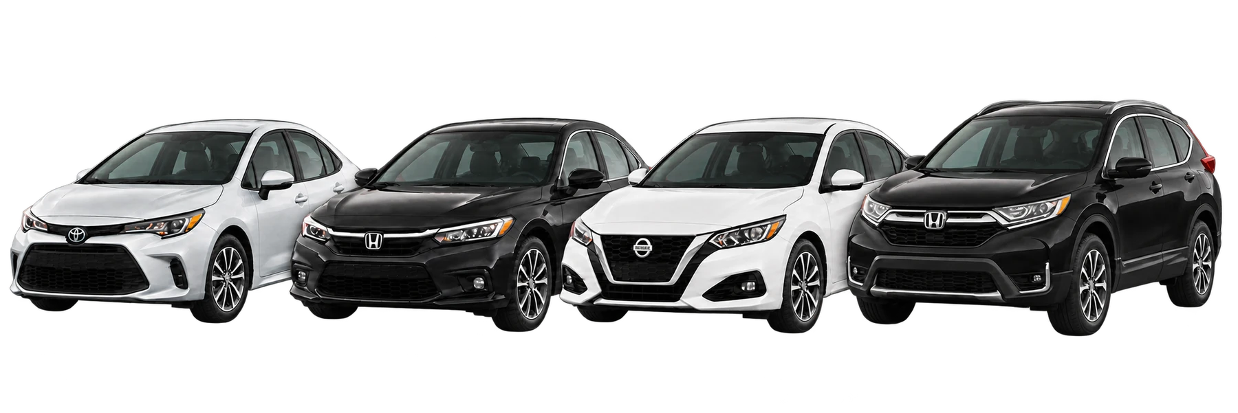 Available vehicles: Toyota Corolla, Honda Civic, Nissan Sentra and Honda CR-V